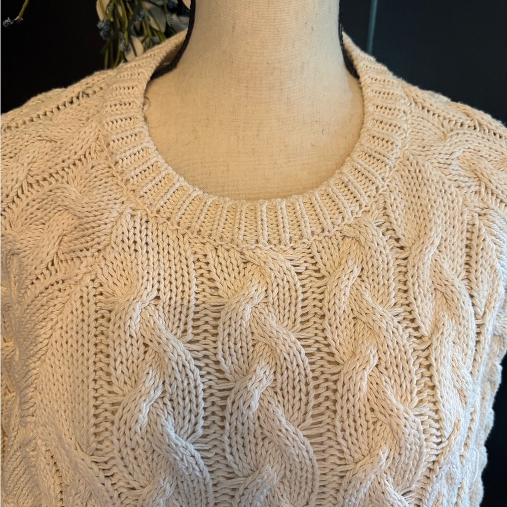 Zara Cream Cable Knit Sweater